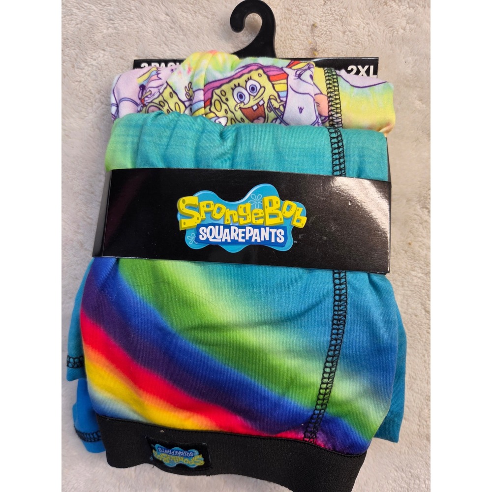 SpongeBob SquarePants Boxer Briefs 2XL 44-46 Multicolor New 2-Pack Tie-Dye Print